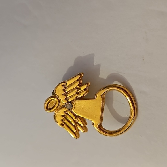 Angel Goldtone & Rhinestone Eye Glass Holder Tie Tac - Picture 2 of 4